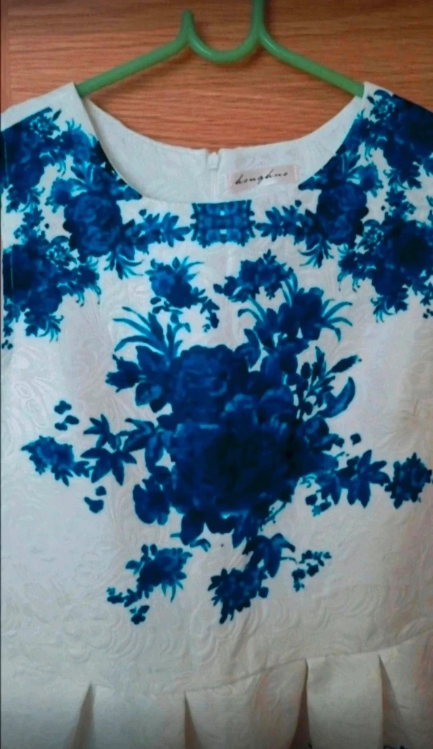 Vestido de mujer, color blanco y azul, talla S – photo 3